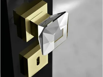 DIAMOND Q Trasparente - Crystal door knob by Glass Design - view 2